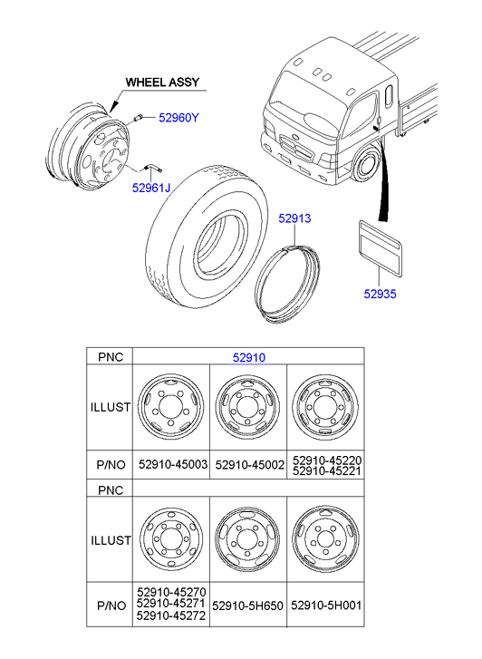 Схема устройства колес HD65