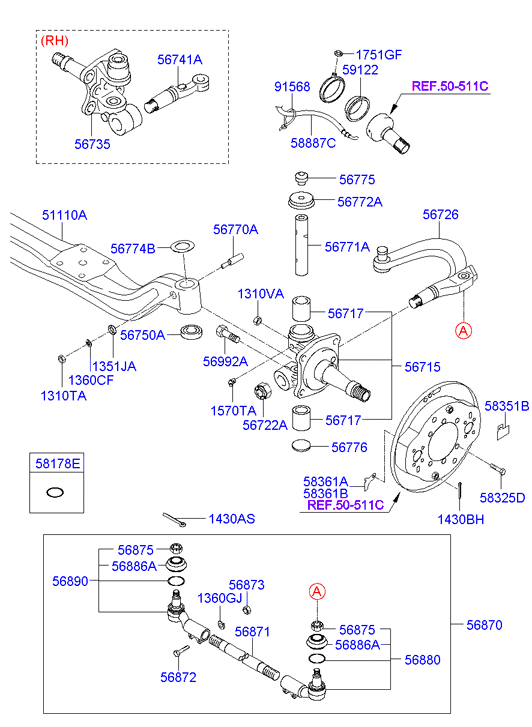 Схема устройства рулевой наконечник HD120
